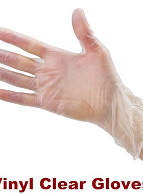 Disposable Plastic Vinyl Clear Gloves  Food Handling Use