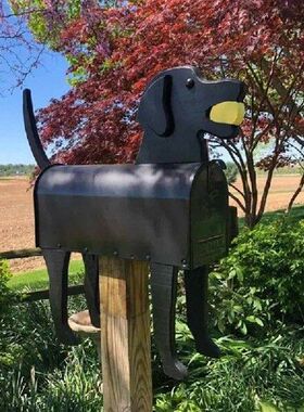 New Metal Labrador Dog Mailbox Garden Decoration Funny