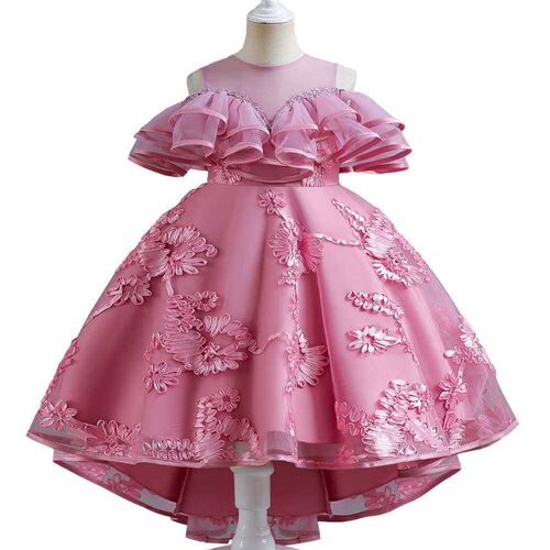 Girls Dress New Style Elegant Little Girls off-shoulder Pr