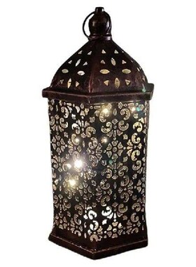 F19B Antique Iron Hollowed Hanging Lanterns LED Lamp for