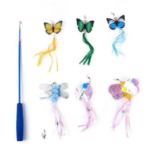 Interactive Teaser Toy for 6 Feather Refills for Playing