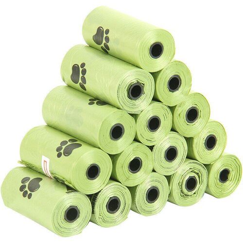 Printed Pet Garbage Bags 15Roll for DogCat Cleaning Pet Clea