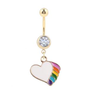 1PC Stainless Steel Crystal Belly Button Ring Dangle Fashion
