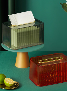 Household Tissue Box Transparent Desktop Tissue Box Pumping