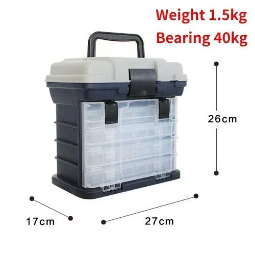 27x17x26cm 4-layer Multifunctional Fishing Gear and Bait Sto