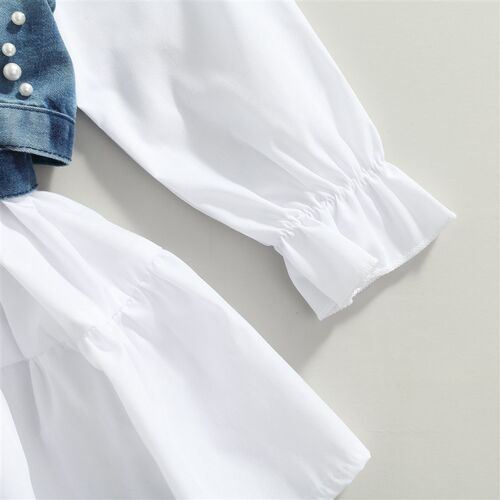 2023 Fashion Children Baby Girl Clothes Solid Color Long Sle