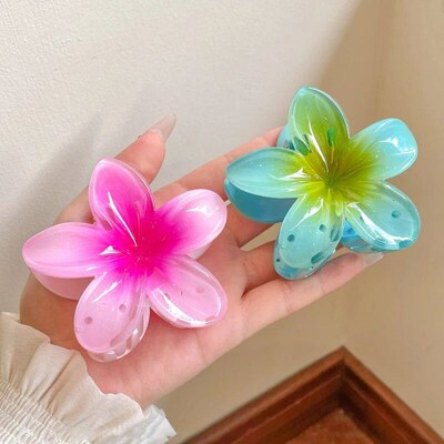 2/4PCS Fashion Women Flower Hair Clips Vacation Bohemia Egg