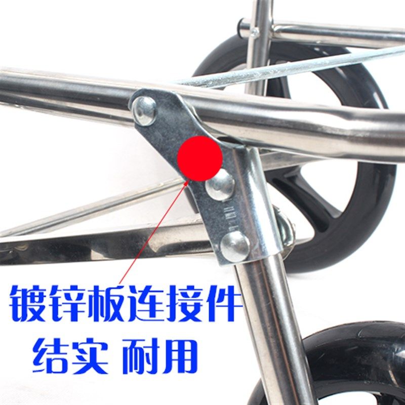 2022新款家用购物拖车大轮不锈钢四轮推车折叠便携布袋车行李车,收纳整理,便携购物车,淘宝优惠券,粉丝福利购,淘宝优惠卷