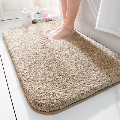 Bathroom Super Thick Fluff Fiber Bath Mat Shower Room Rugs M