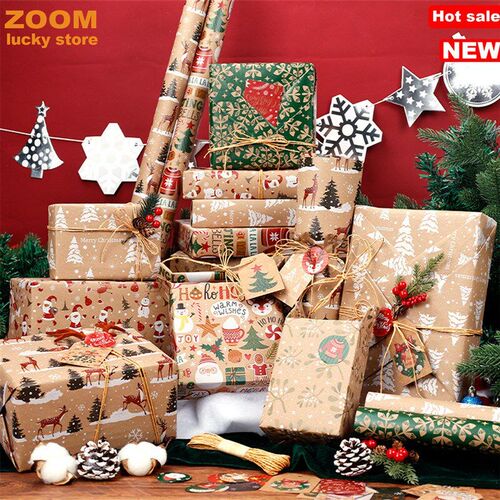 5pcs christmas wrapping paper roll,Gift wrapping decorations