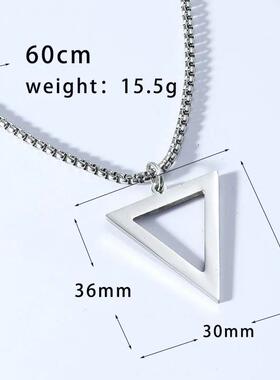 Stainless Steel Inverted Triangle Pendant Chain Power Neckla