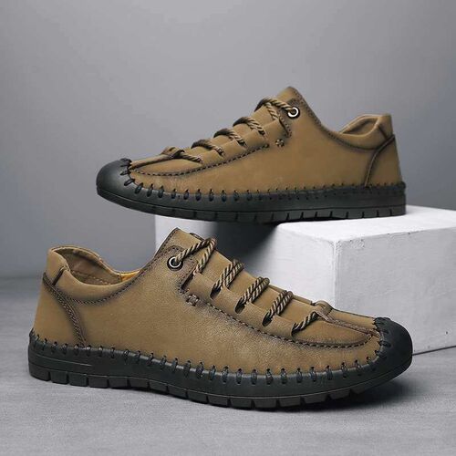 Hand Sewn Mens Shoes Mens Leather Casual Shoes Patent Leat