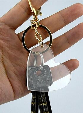 10pcs Transparent Acrylic Disc DIY Handmade Keychain Pendant