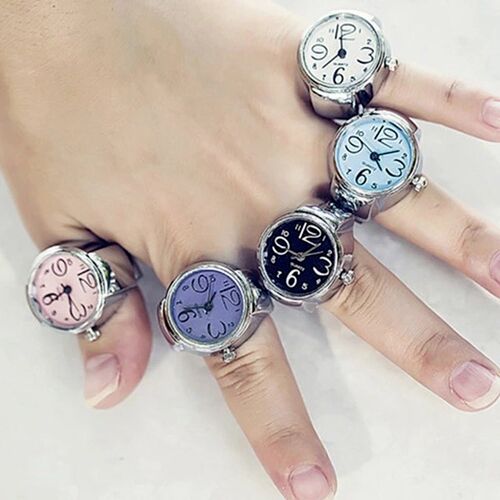Vintage Punk Finger Watch Mini Elastic Strap Alloy Watches C