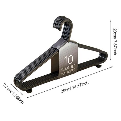 30PCS Dry Clothes Hanging Rack Black Adult Clothing Hanger P
