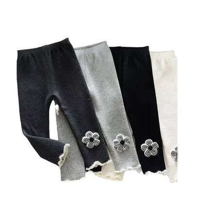 Baby Girls Fleece-lined Pants 2026 Autumn Winter New Cute K