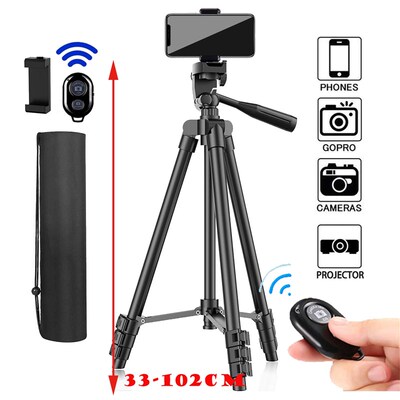 Tripod stand for Phone camera Holder mount Bluetooth remote