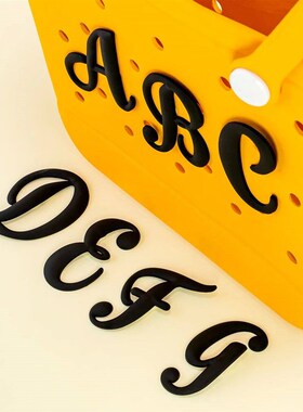 1pcs Black Latin Alphabet Charms For Beach Bag Accessories R