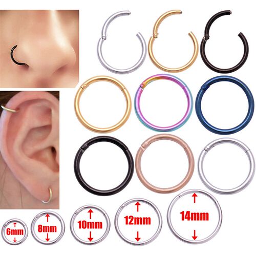 G23 Stainless Steel Gold Color Septum Rings Open Small Septu