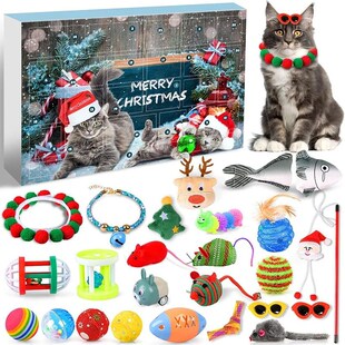 Cat Advent Calendar 2024, 24Pcs Interactive Cat Toys for Ind