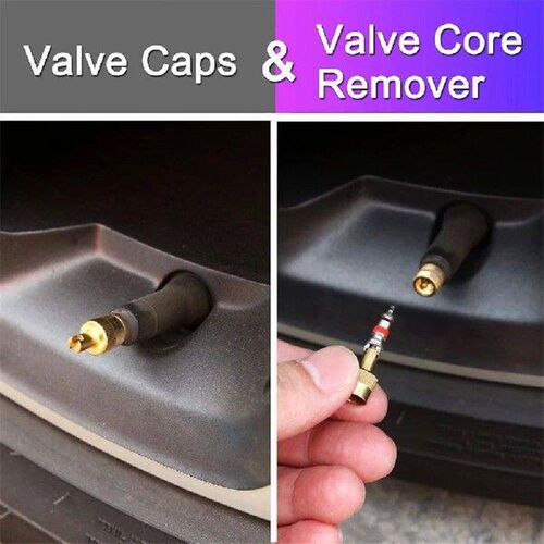 50Pcs Slotted Head Valve Stem Caps Copper Metal Slotted