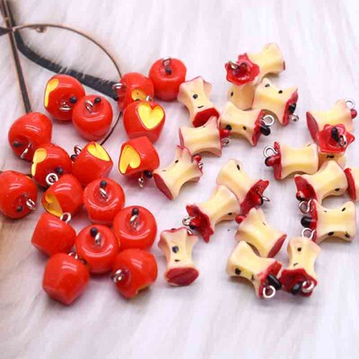 10pcs 3D Red Color Love s And Pits Resin Charms For DIY Deco