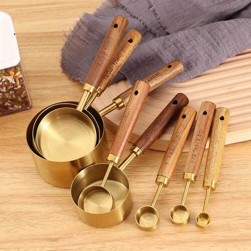 Stainless steel measuring cup 8pcs titanium measuring spoon