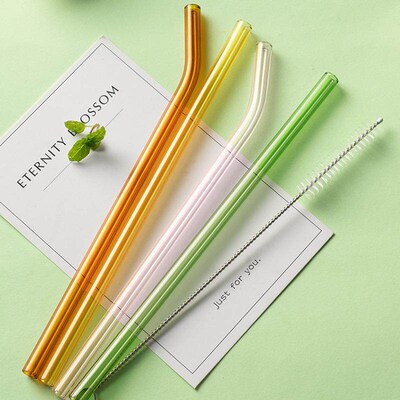 Bolimei color glass straw high borosilicate transparent gla