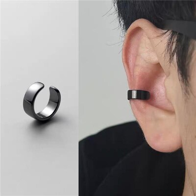 1 Pair Ear Cuff Fake Hoop Earrings Man Wiout Drilling Ear