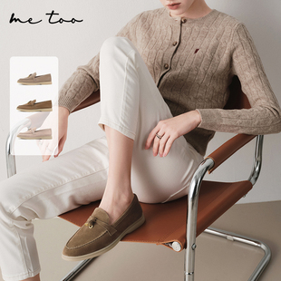 hello metoo经典真皮乐福鞋平底舒适软底百搭透气metoo女鞋