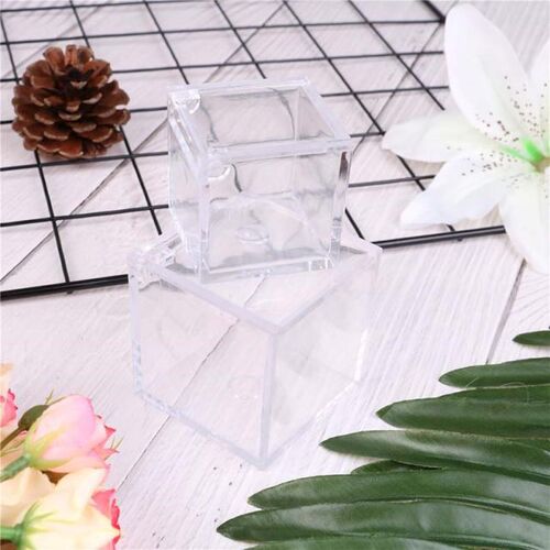 1pc Transparent Can Open Favor Boxes Square Wedding Candy Bo