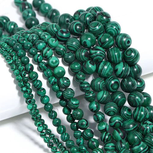 1 Strand Natural Green Malachite Stone Beads 4/6/8/10/12mm L