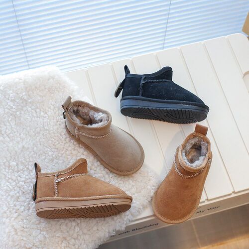 Childrens Snow Boots Girls 2025 Solid Color Boys Cotton Sh