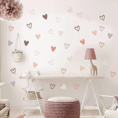 24pcs Heart Wall er for Kids Room Baby Boy Baby Girl Room De