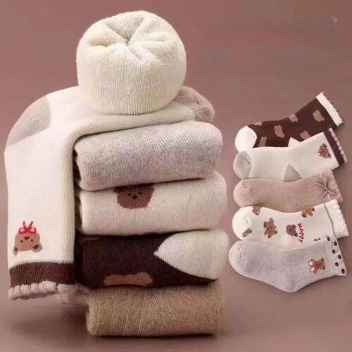 5Pcs/Lot Korean Keep Warm Winter Kids Socks for Boy Girl Cot