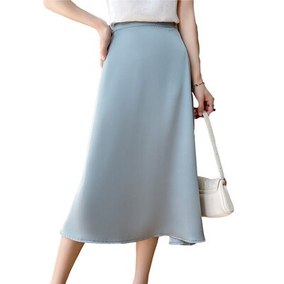 Triacetic acid silk satin high-grade skirt womens spring an