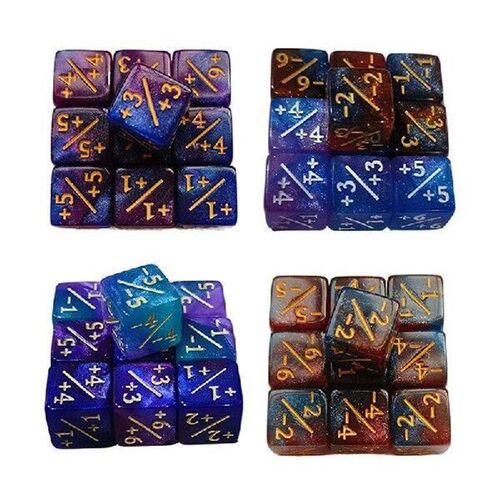 10pcs Six Sided Dice Set D6 Counters +1/+1 And -1/-1 Set
