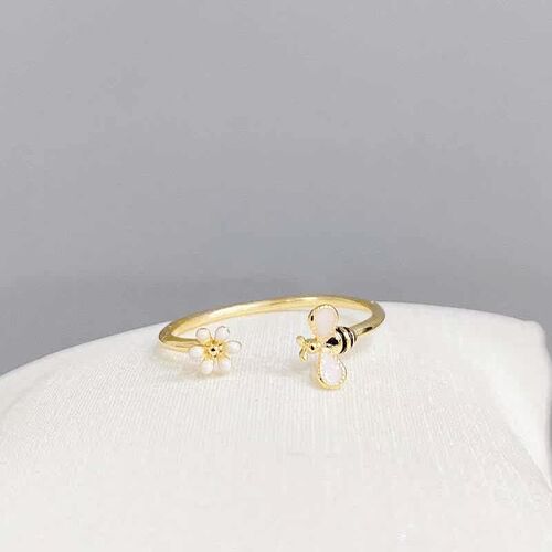 Temperament small daisy bee open ring  ring female index fin