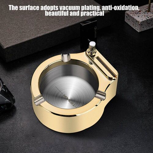 1 Pcs Portable Retro Metal Ashtray Ten Thousand Match Lighte