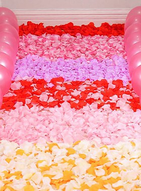 100/500PCS Artificial Rose Petals Colorful Romantic Wedding