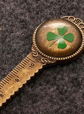 1 Pcs Creative Retro Bronze Round Bookmark 10cm Ruler Vintag