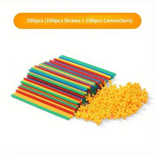 Straw Builder Toys Construction Toys Interlocking Plastic