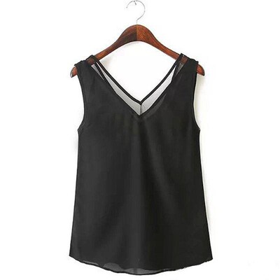 Summer Female Chiffon Vest Blouse 2020 New Fashion Casual Bl