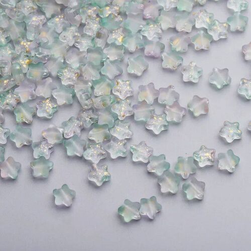 50PC/lot 8mm Frosted Gradient Color Star Beads Czech Glass L