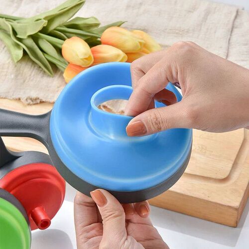 3Pcs/Set With 3 Size Kitchen Funnel Silicone Folding Telesco