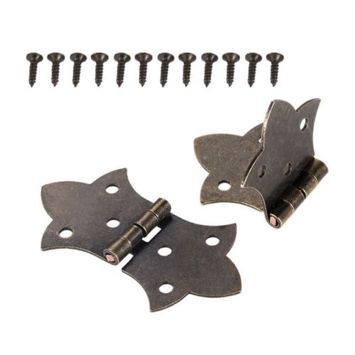 2Pcs Flower Cabinet Hinge Furniture Fitting with Screws Jewe