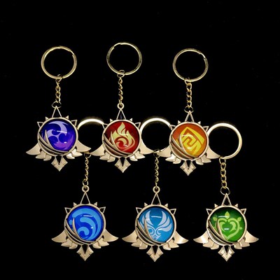 Genshin Impact Keychain, Vision Element Gods Eye for Men Ca