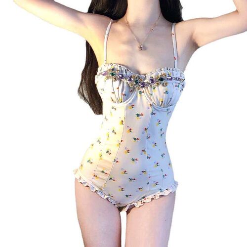 New Swimwear Womens One-piece Belly-covering Slimming Skirt