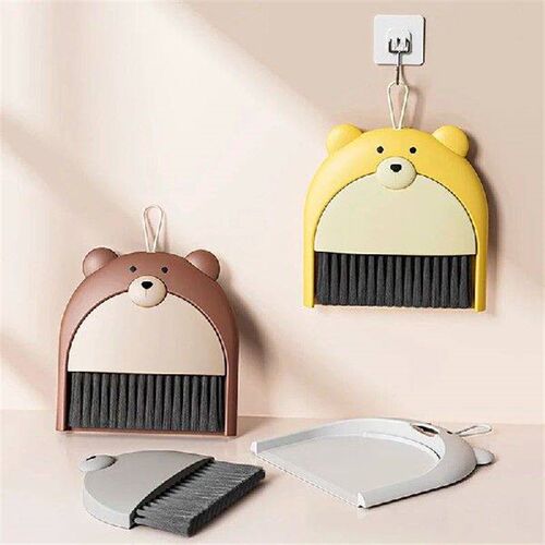 2pcs/set Small Broom Dustpan Set Cartoon Bear Household