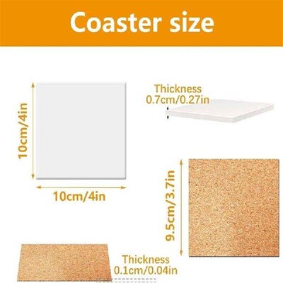 24 PCS Ceramic Tiles For Crafts 4X4 Inches And